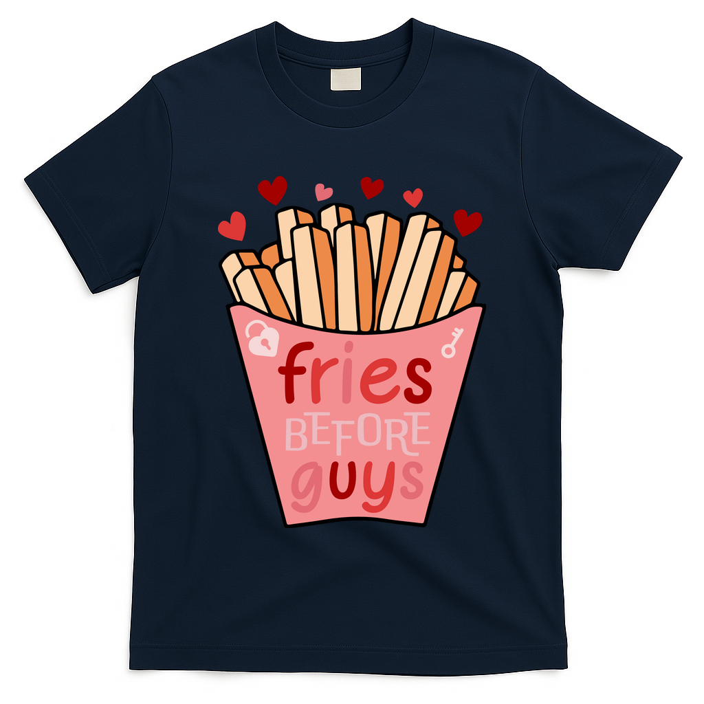 Cute Fries Before Guys Valentine's Day Gift T-Shirt