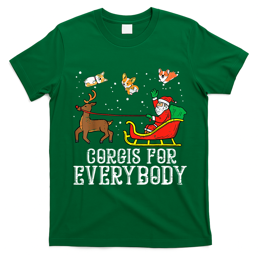 Corgis For Everybody Funny Xmas Christmas Corgi Dog Lover T-Shirt - Irish Green