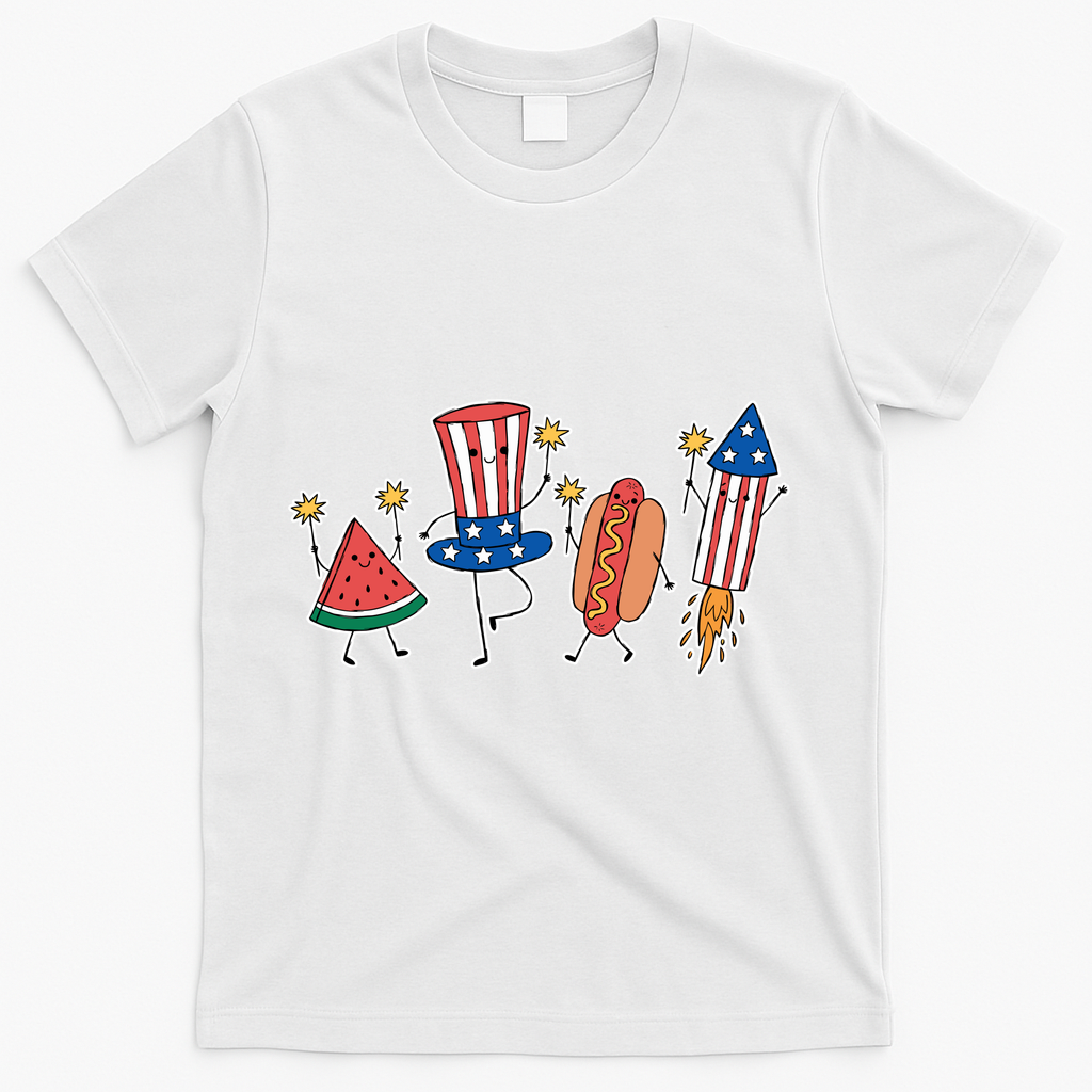 Cute Fourth Of July Summer Fun Group T-Shirt - White
