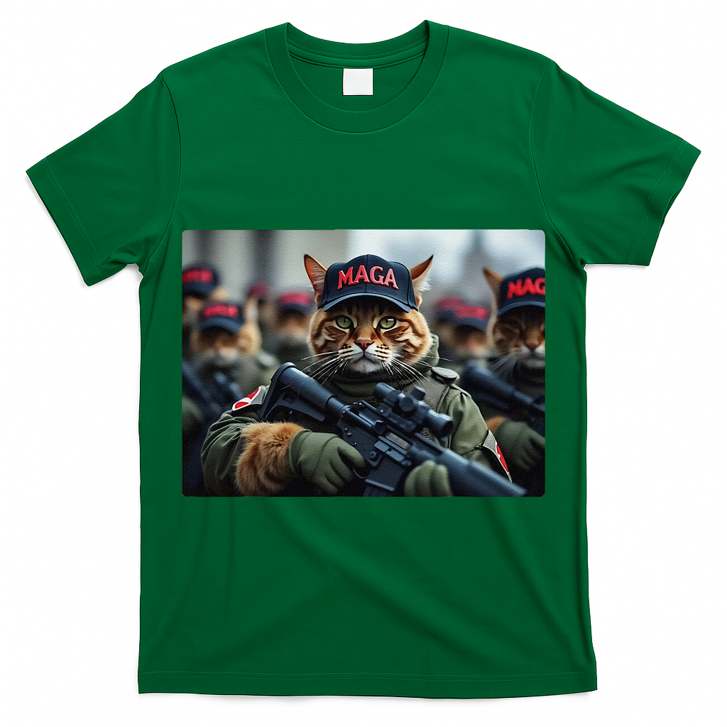 Cats For Trump Maga Army American Flag Patriotic Vote Trump Gift T-Shirt