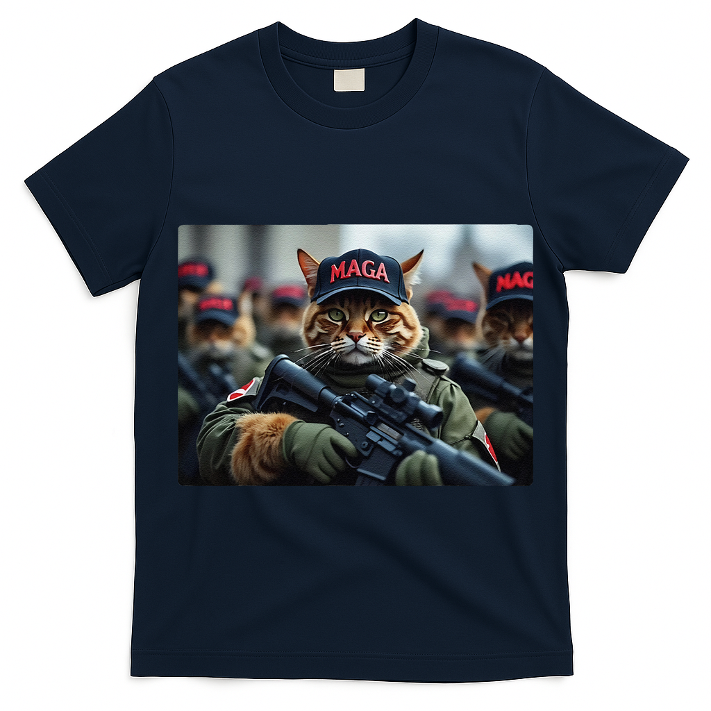 Cats For Trump Maga Army American Flag Patriotic Vote Trump Gift T-Shirt