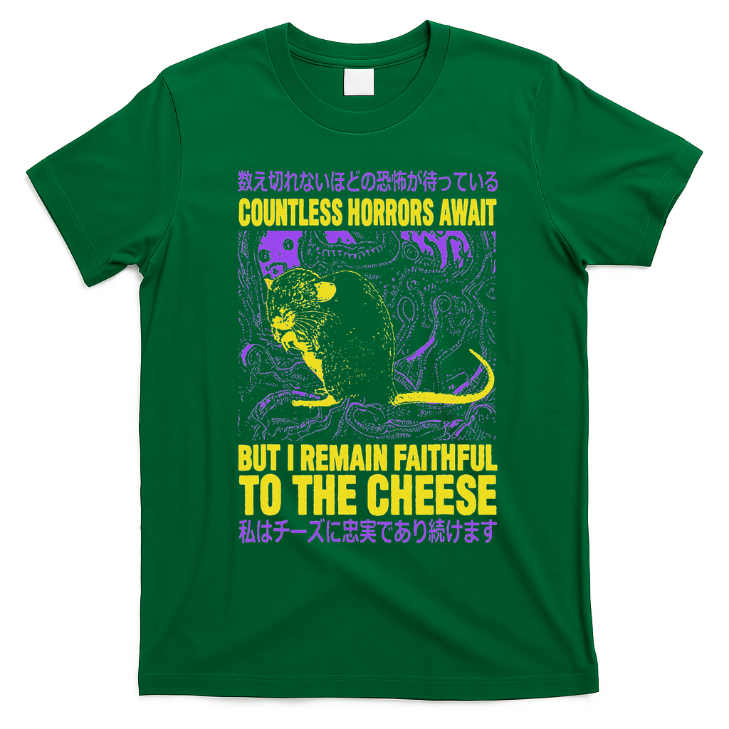 Countless Horrors Await But I Remain Faithful To The Cheese T T-Shirt - Irish Green