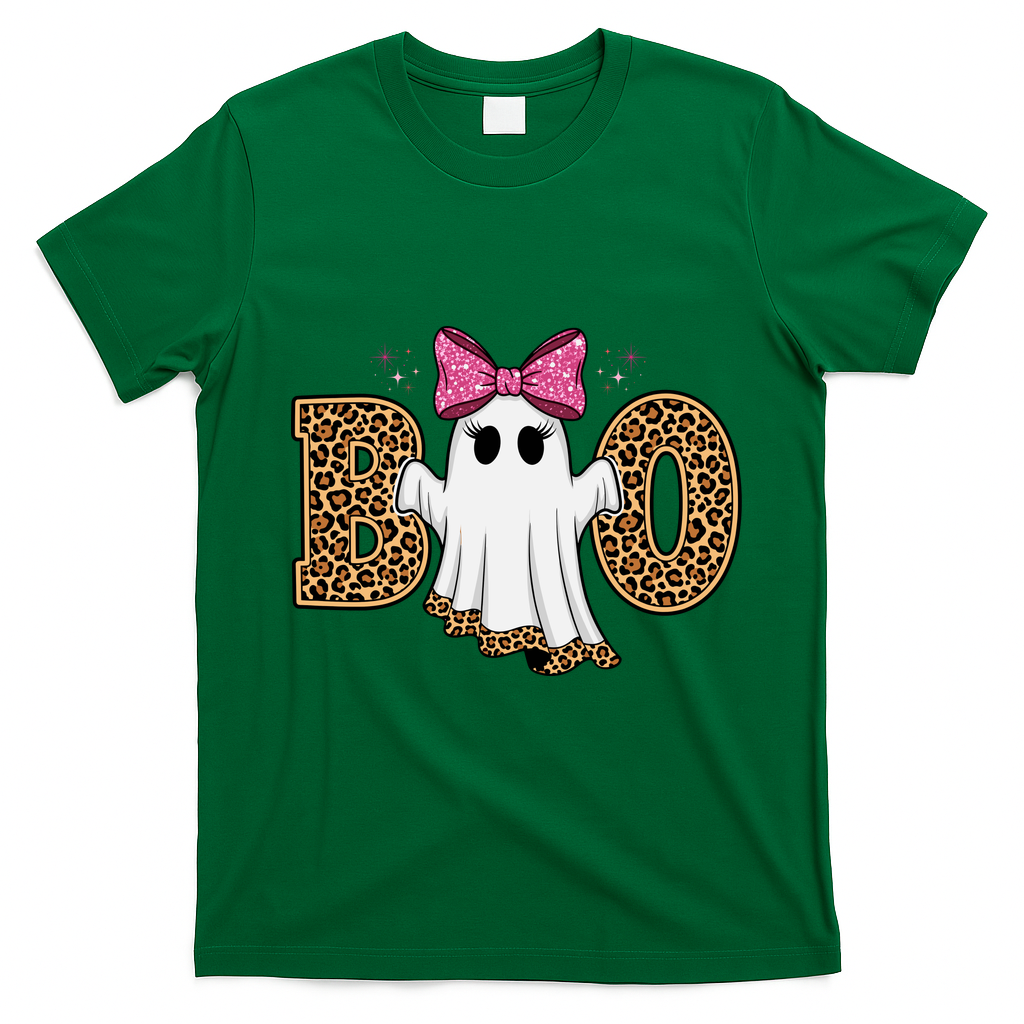 Cute Halloween Boo Ghost Vibes Spooky Season T-Shirt - Irish Green