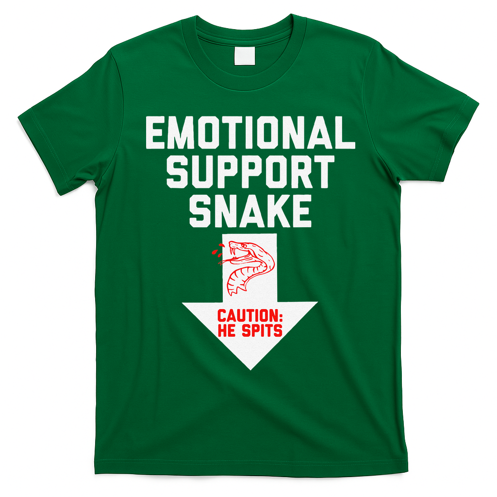 Crude Humor Inappropriate Emotional Support Snake Halloween T-Shirt - Irish Green