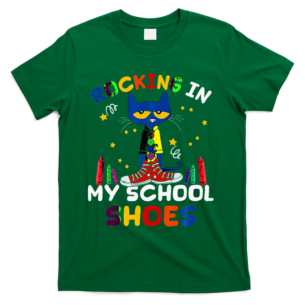 Catrocking I N My School Shoes T-Shirt - Green