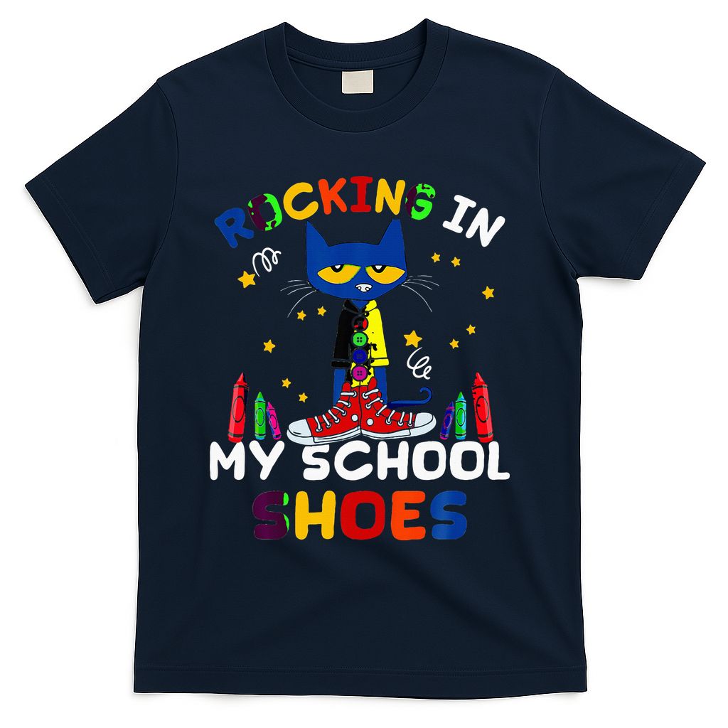 Catrocking I N My School Shoes T-Shirt - Navy