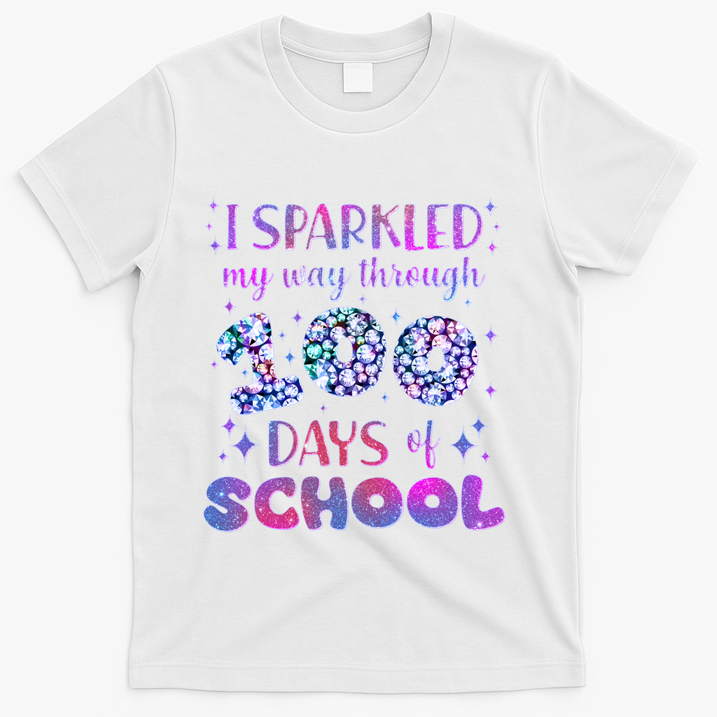 Cute I Sparkled My Way Through Days Of School T-Shirt - White