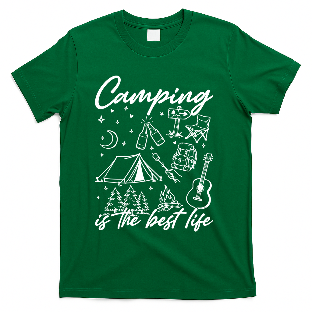 Camping Is The Best Life T-Shirt - Green