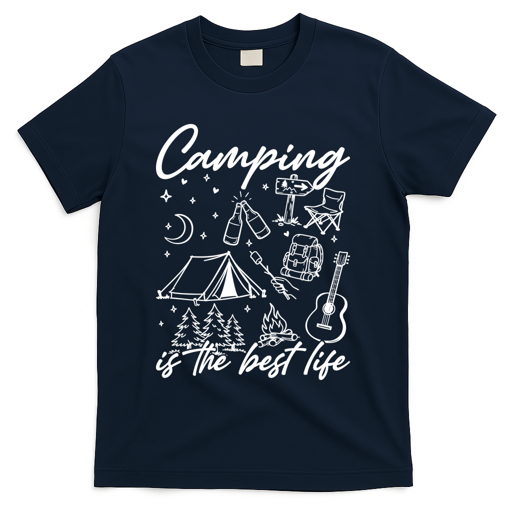 Camping Is The Best Life T-Shirt - Navy