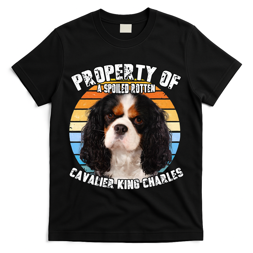 Cavalier King Charles Tri Owner Lover Retro Vintage Cute Dog T-Shirt