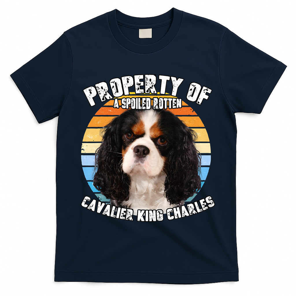Cavalier King Charles Tri Owner Lover Retro Vintage Cute Dog T-Shirt