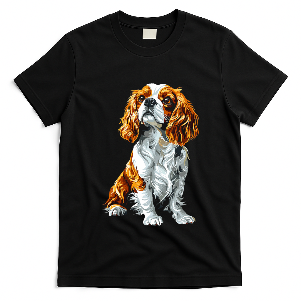 Cavalier King Charles Spaniel Dog Graphic Pet Artwork T-Shirt