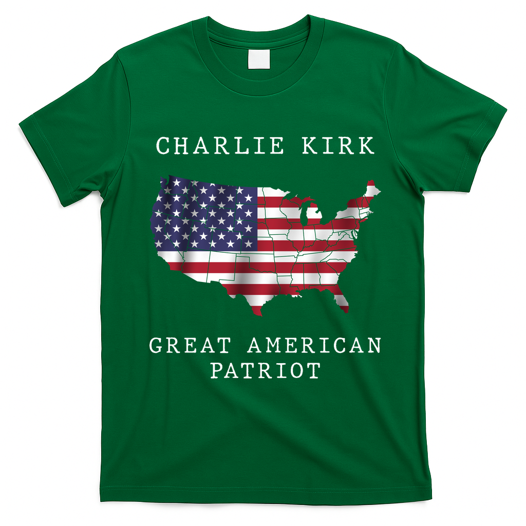 Charlie Kirk Great American Patriot T-Shirt - Irish Green