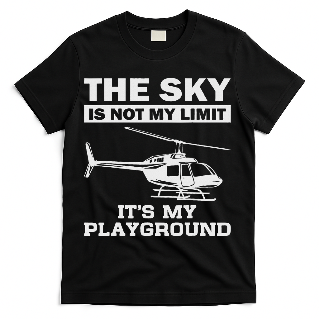 Cool Love Airplane Hanger Adventure Themed Designs Funny Helicopter Pilot Gift For Women Chopper T-Shirt - Black