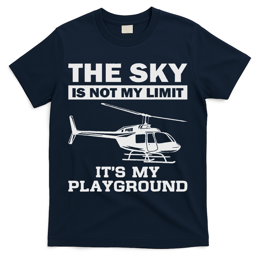 Cool Love Airplane Hanger Adventure Themed Designs Funny Helicopter Pilot Gift For Women Chopper T-Shirt - Navy