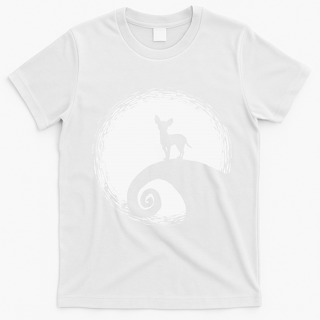 Chihuahua Moon Halloween Costume for Dog Lovers T-Shirt - White
