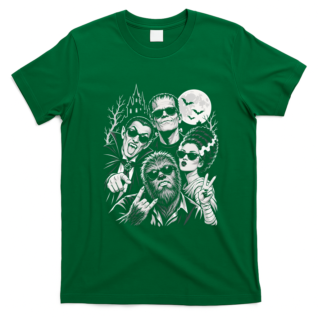 Cool Monsters Movie Vintage Sunglasses Halloween T-Shirt - Irish Green