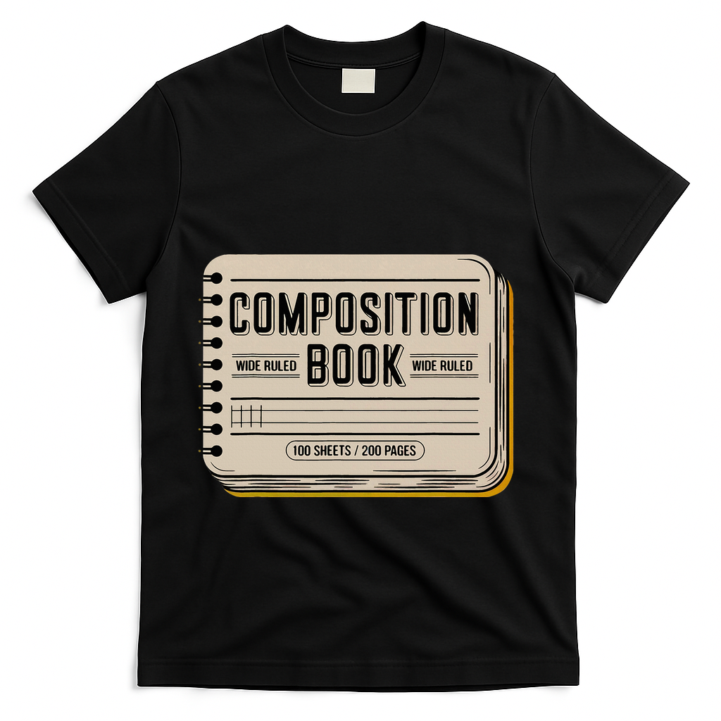 Composition Notebook Costume T-Shirt - Black