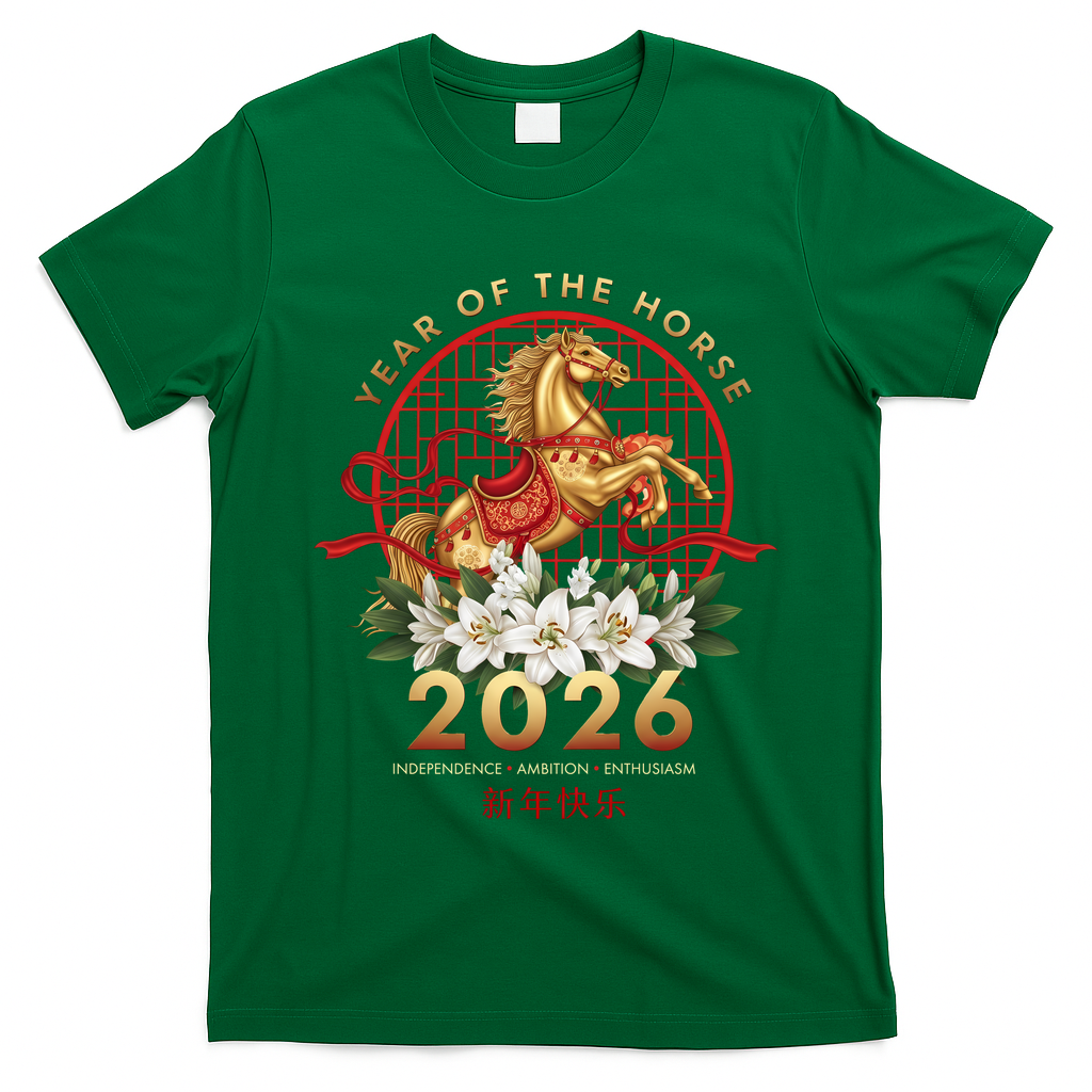 Chinese New Year Zodiac Year Of The Horse 2026 Independence Ambition Enthusiasm T-Shirt