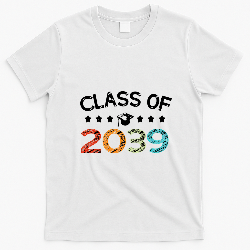 Class Of 2039 Grow With Me First Day School T-Shirt - White