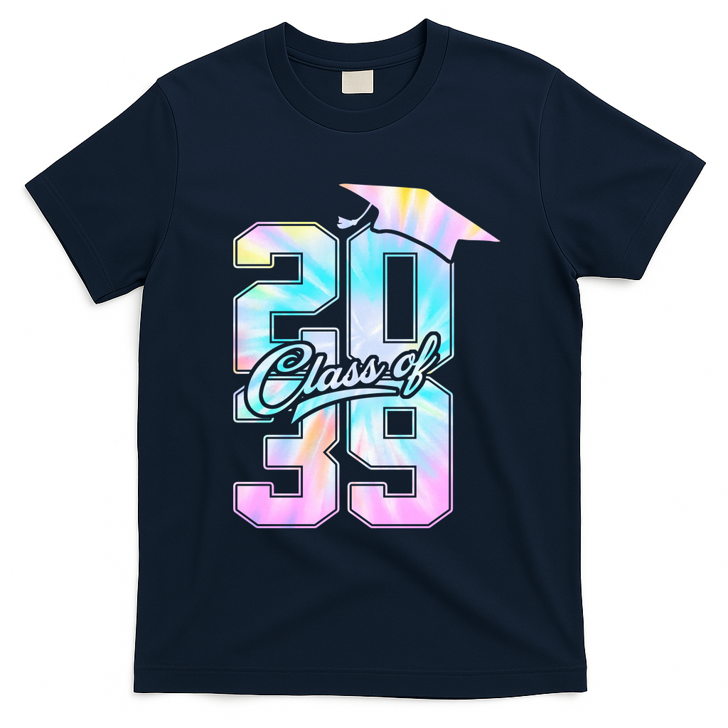 Class Of 2039 Grow With Me First Day Of School Graduation T-Shirt - Navy Blue