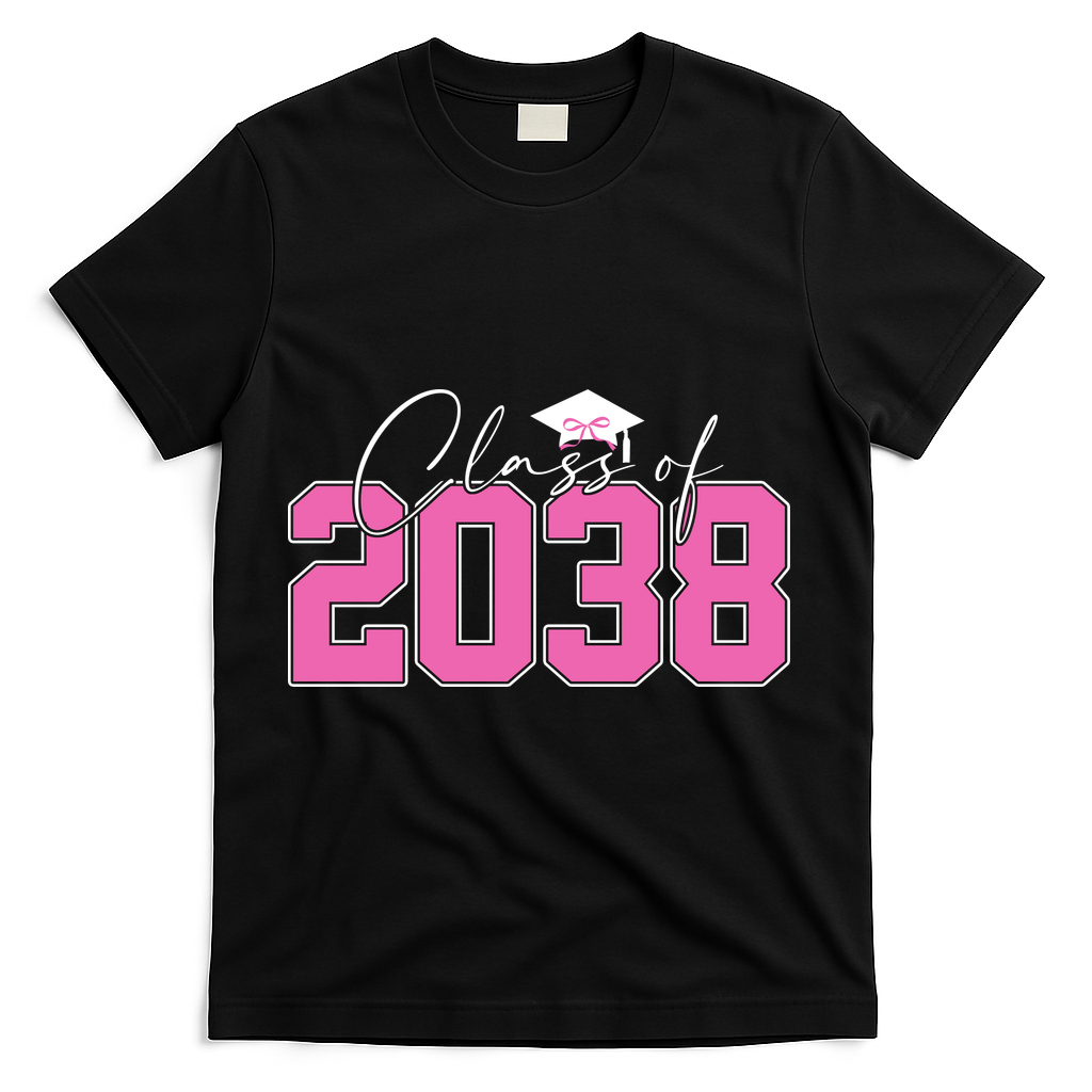 Class Of 2038 Grow With Me Kindergarten T-Shirt - Black