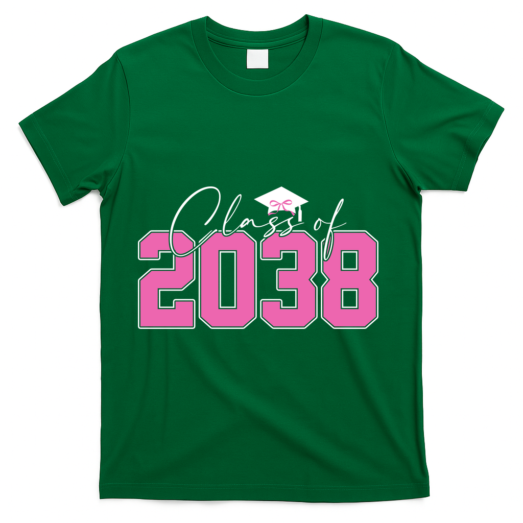 Class Of 2038 Grow With Me Kindergarten T-Shirt - Green