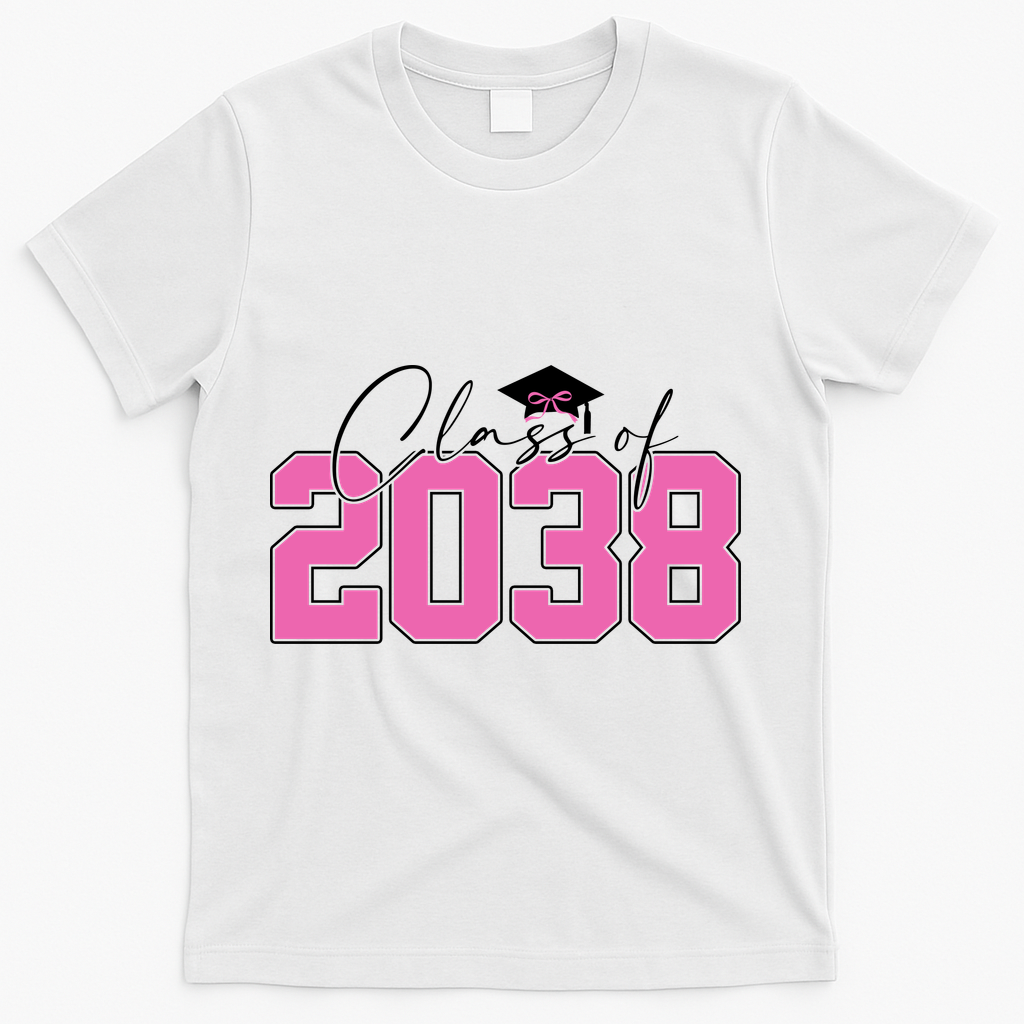 Class Of 2038 Grow With Me Kindergarten T-Shirt - White