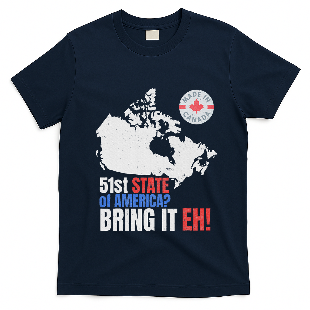 Canadian Patriotic Anti Trump Canada Map T-Shirt - Navy Blue