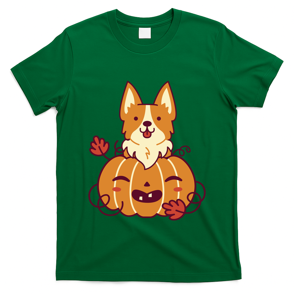 Cute Pumpkin Corgi Dog Halloween T-Shirt