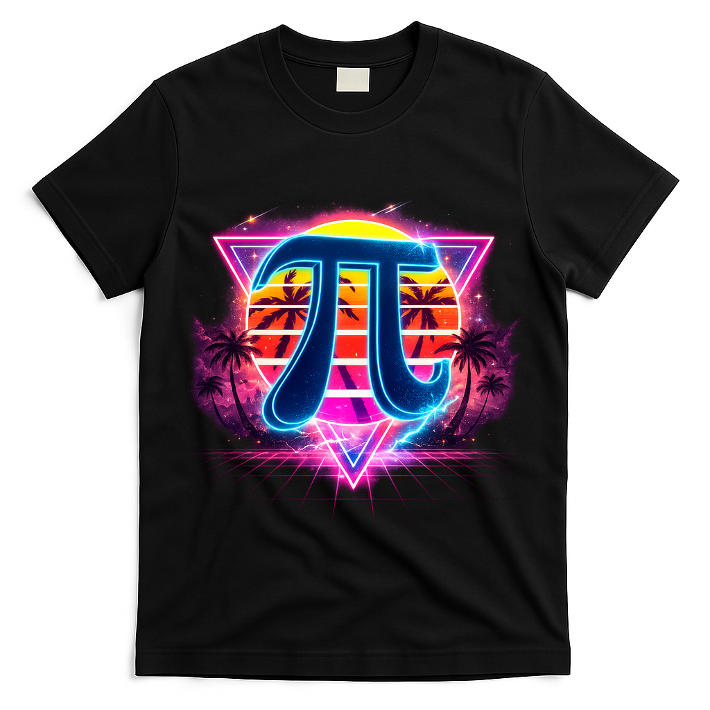 Cool Pi Day Retro Tropical Design T-Shirt