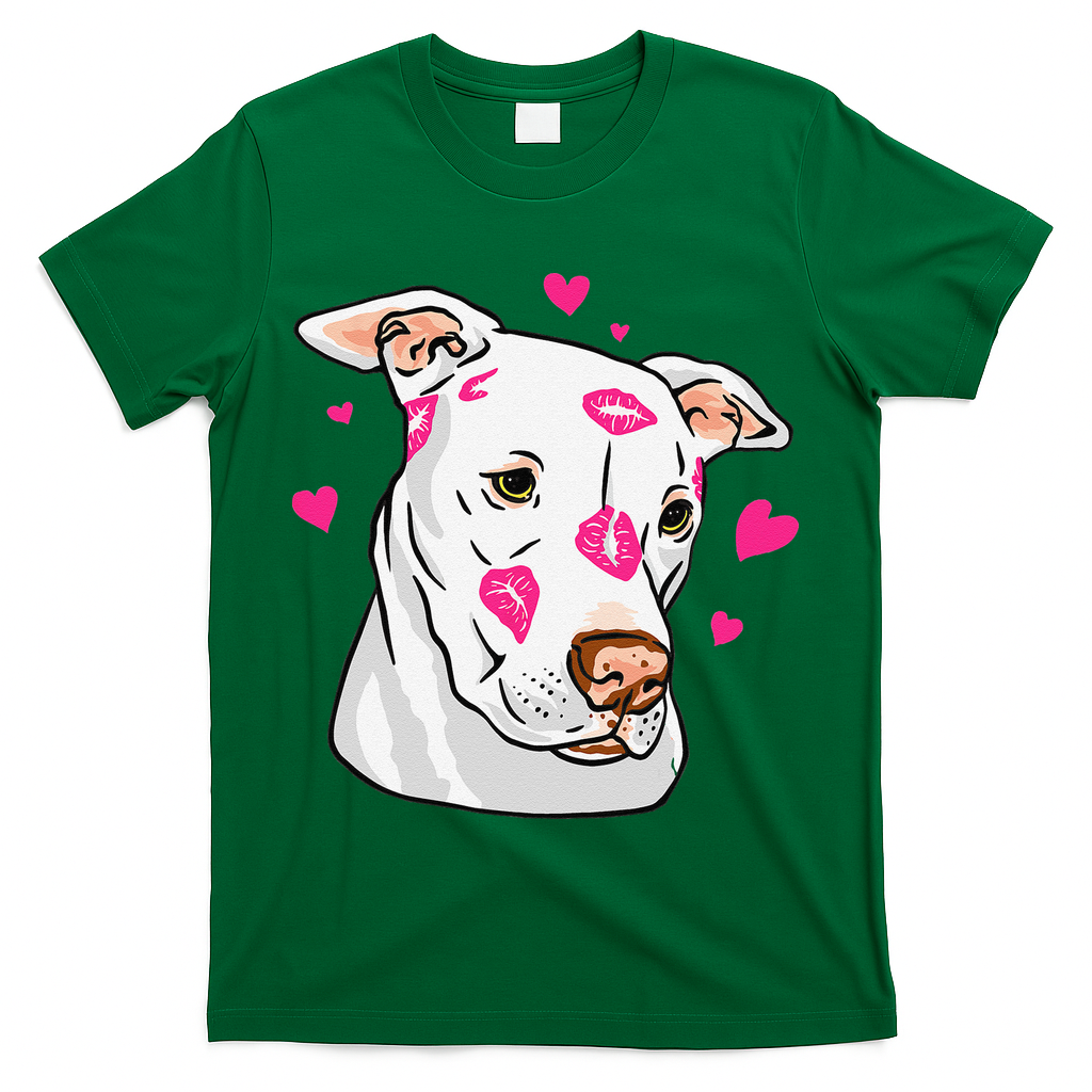 Cute Pitbull Dog Love And Hearts Funny I Love PitBull Dogs T-Shirt