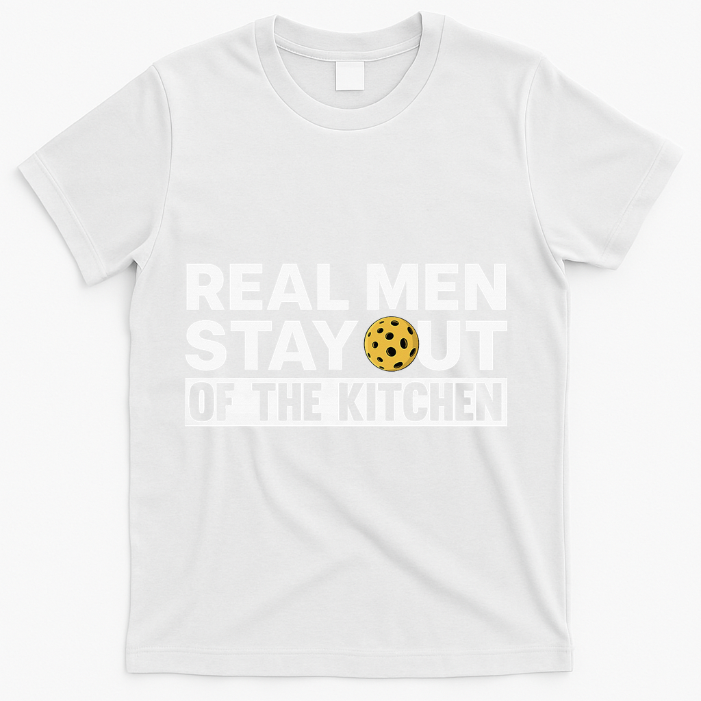 Cool Pickleball For Dad Pickle Ball Sports Team Kitchen T-Shirt - White
