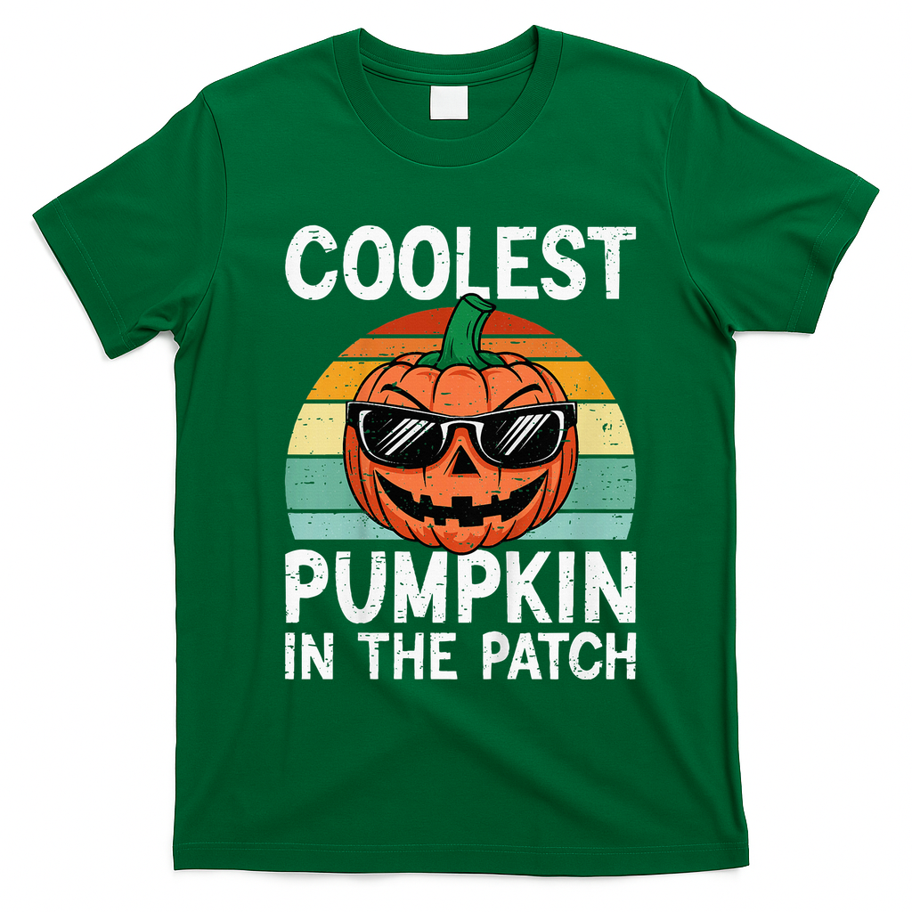 Coolest Pumpkin In The Patch Halloween T-Shirt - Irish Green