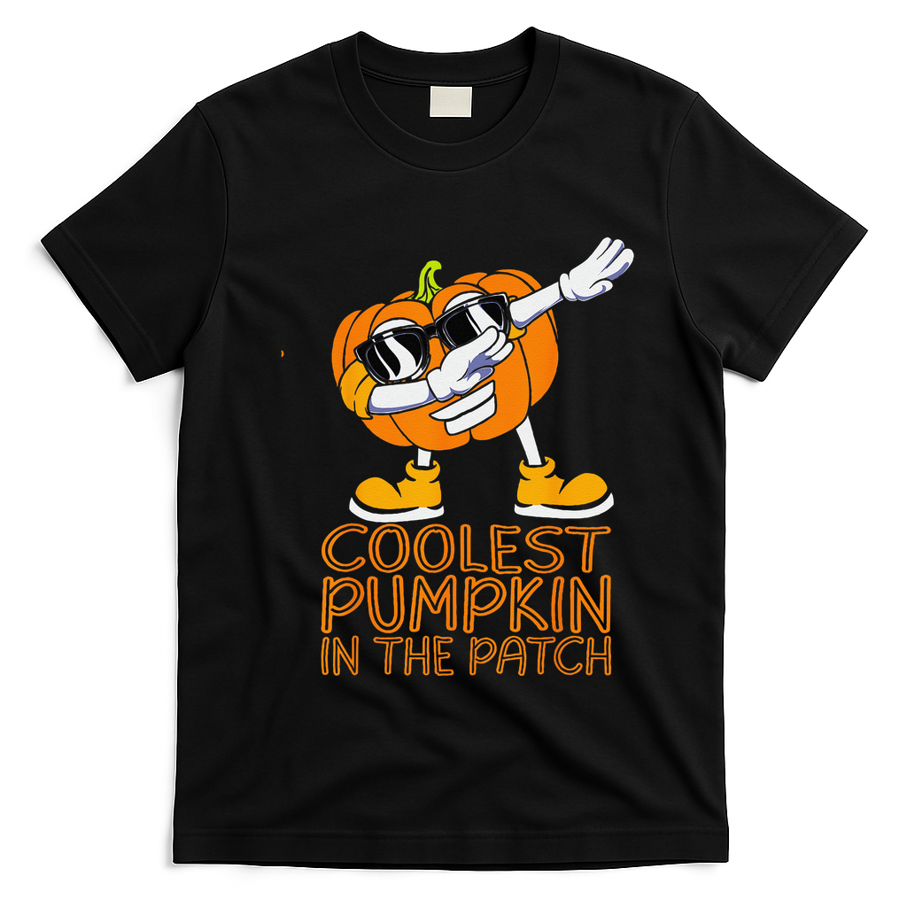 Coolest Pumpkin In The Patch Halloween Jackolantern T-Shirt - Black