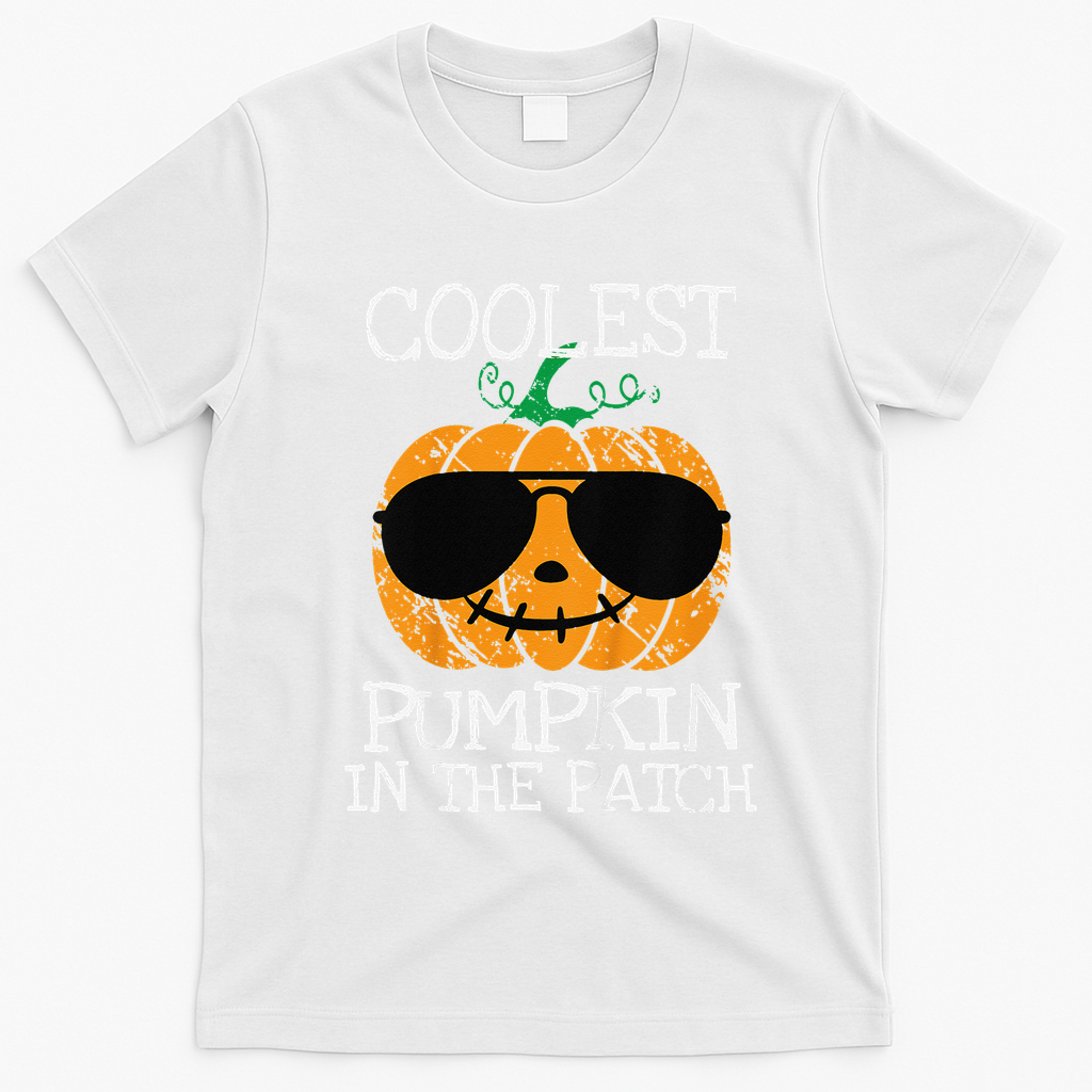 Coolest Pumpkin In The Patch Halloween Costume Gift T-Shirt - White