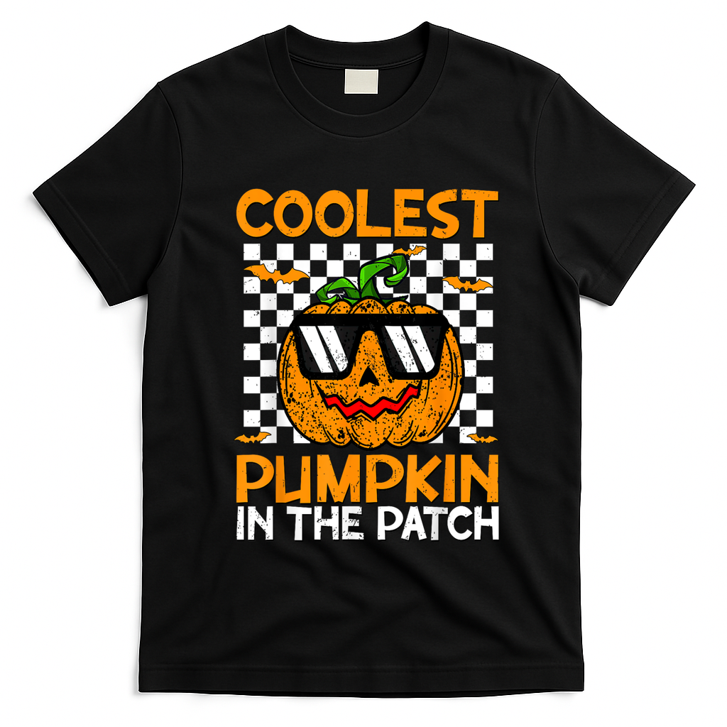 Coolest Pumpkin In The Patch Outfit Halloween T-Shirt - Black