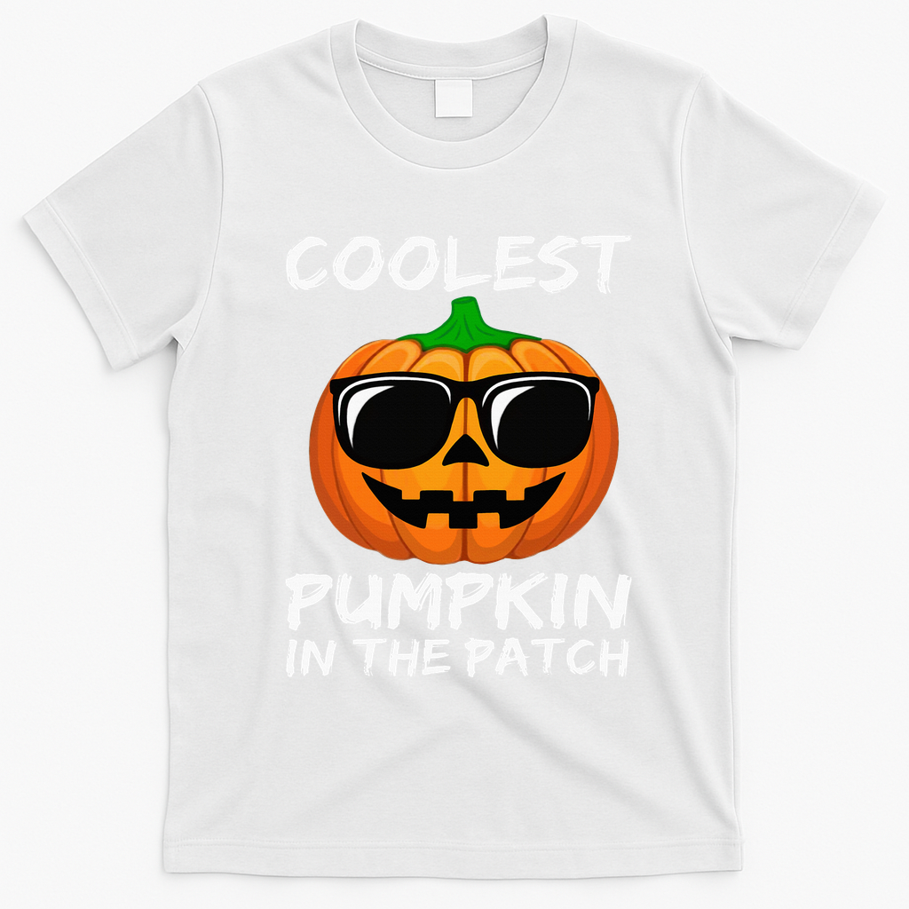 Coolest Pumpkin In The Patch Funny Halloween T-Shirt - White