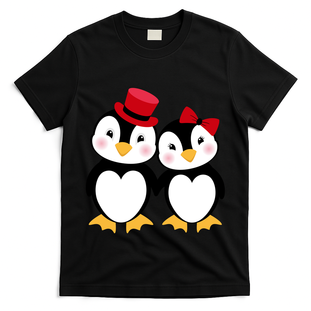 Cute Penguin Love Couples Valentines T-Shirt