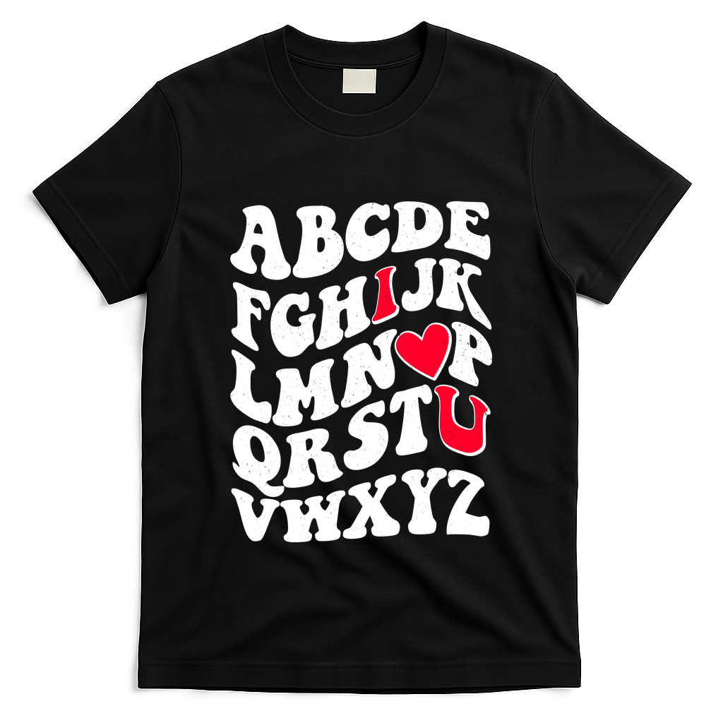 Cute Retro Abcs I Love You Valentine School Teacher Student Life T-Shirt