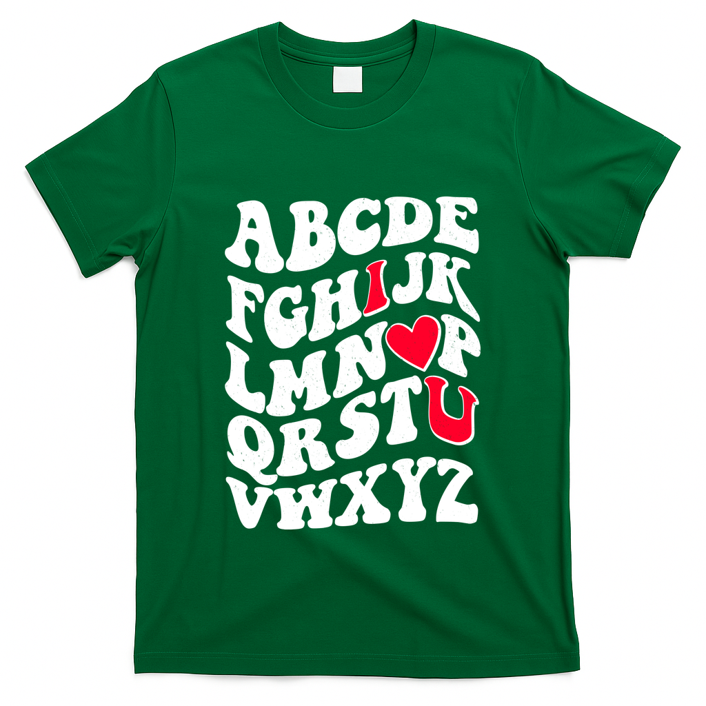 Cute Retro Abcs I Love You Valentine School Teacher Student Life T-Shirt