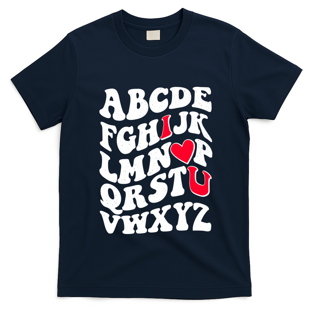 Cute Retro Abcs I Love You Valentine School Teacher Student Life T-Shirt
