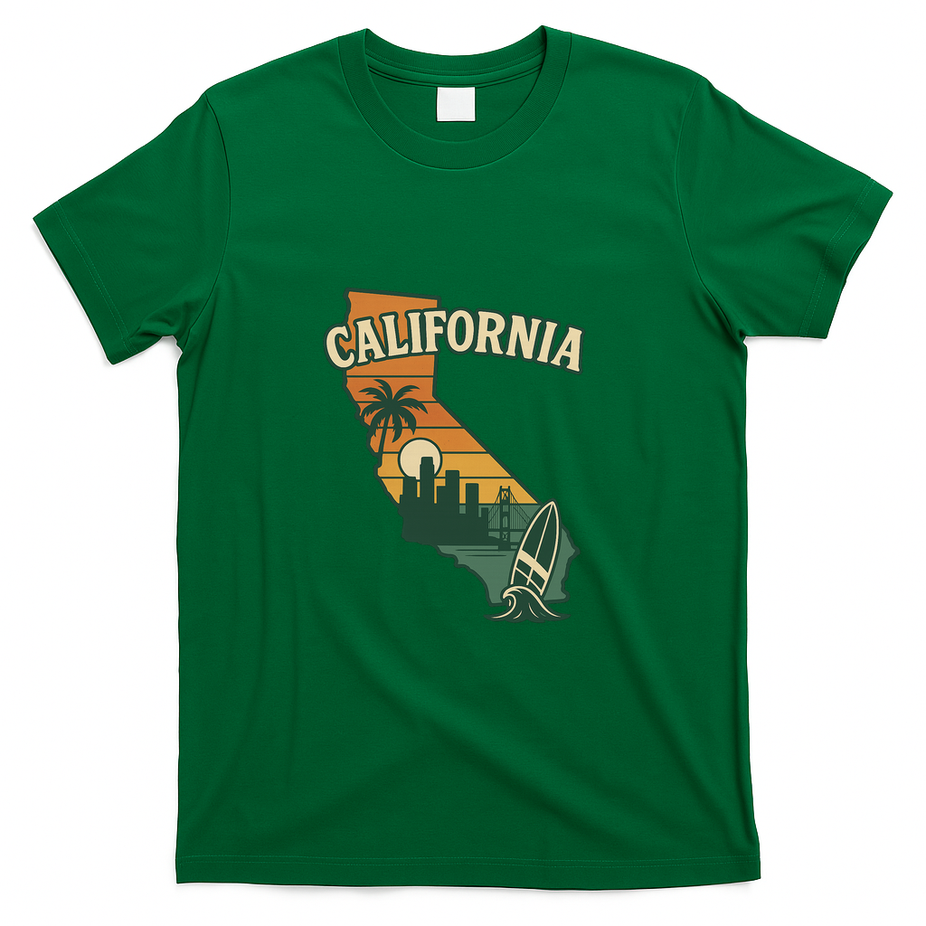 California Retro T-Shirt - Green