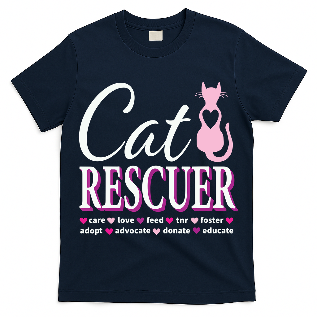 Cat Rescue Gift Feral Kittens Homeless Cats Shelter TNR Tee T-Shirt