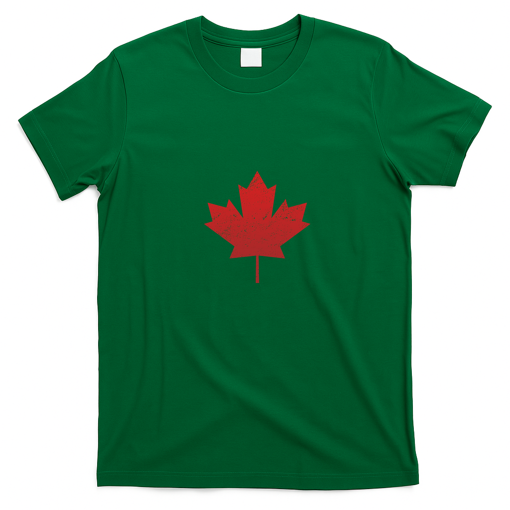 Canadian Red Maple Leaf Symbol T-Shirt - Irish Green