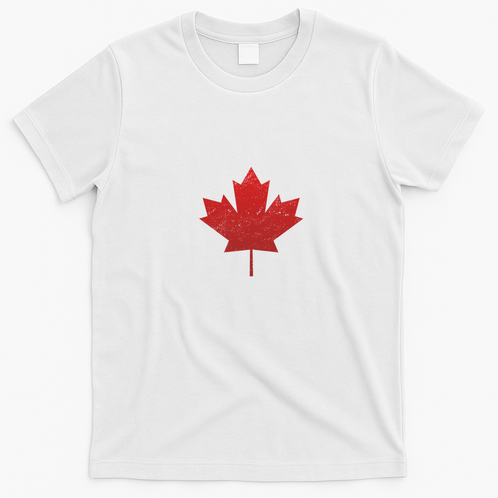 Canadian Red Maple Leaf Symbol T-Shirt - White