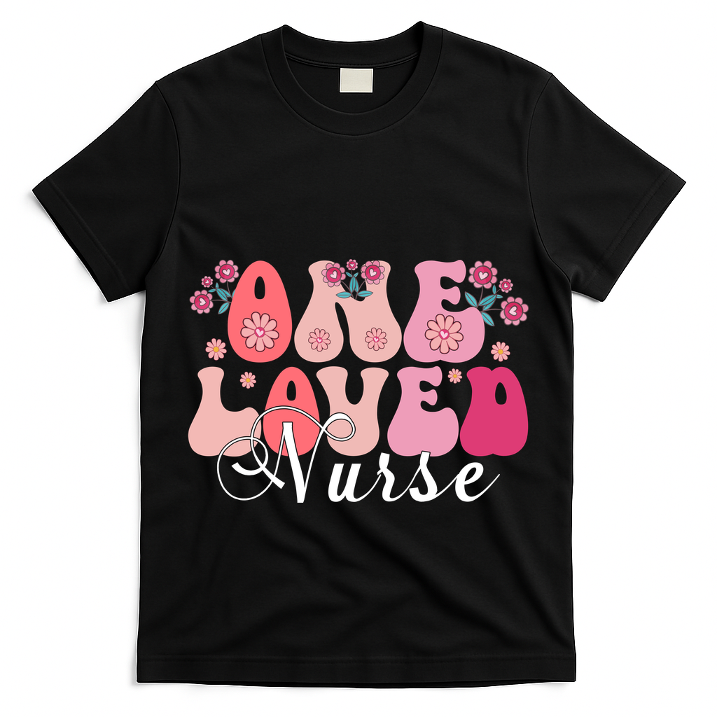 Cute Retro Valentine One Loved Nurse T-Shirt