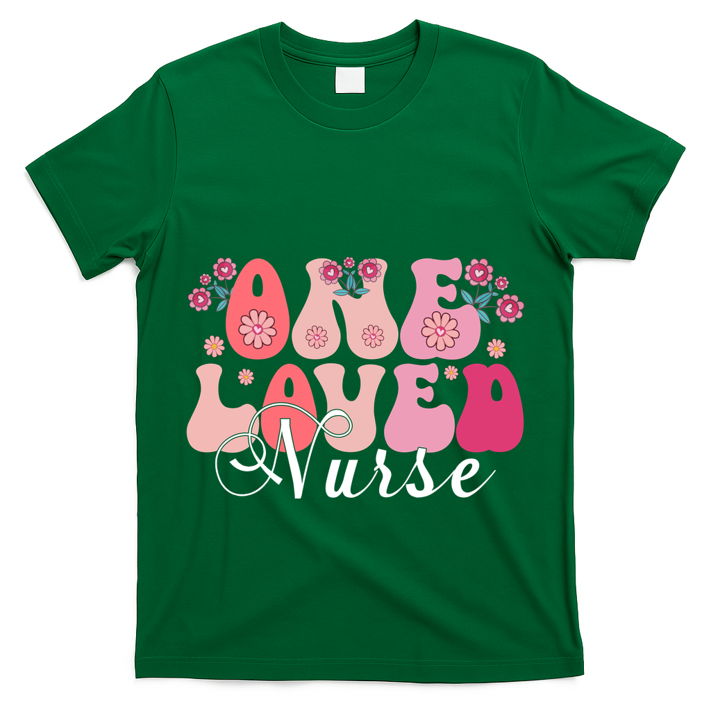 Cute Retro Valentine One Loved Nurse T-Shirt