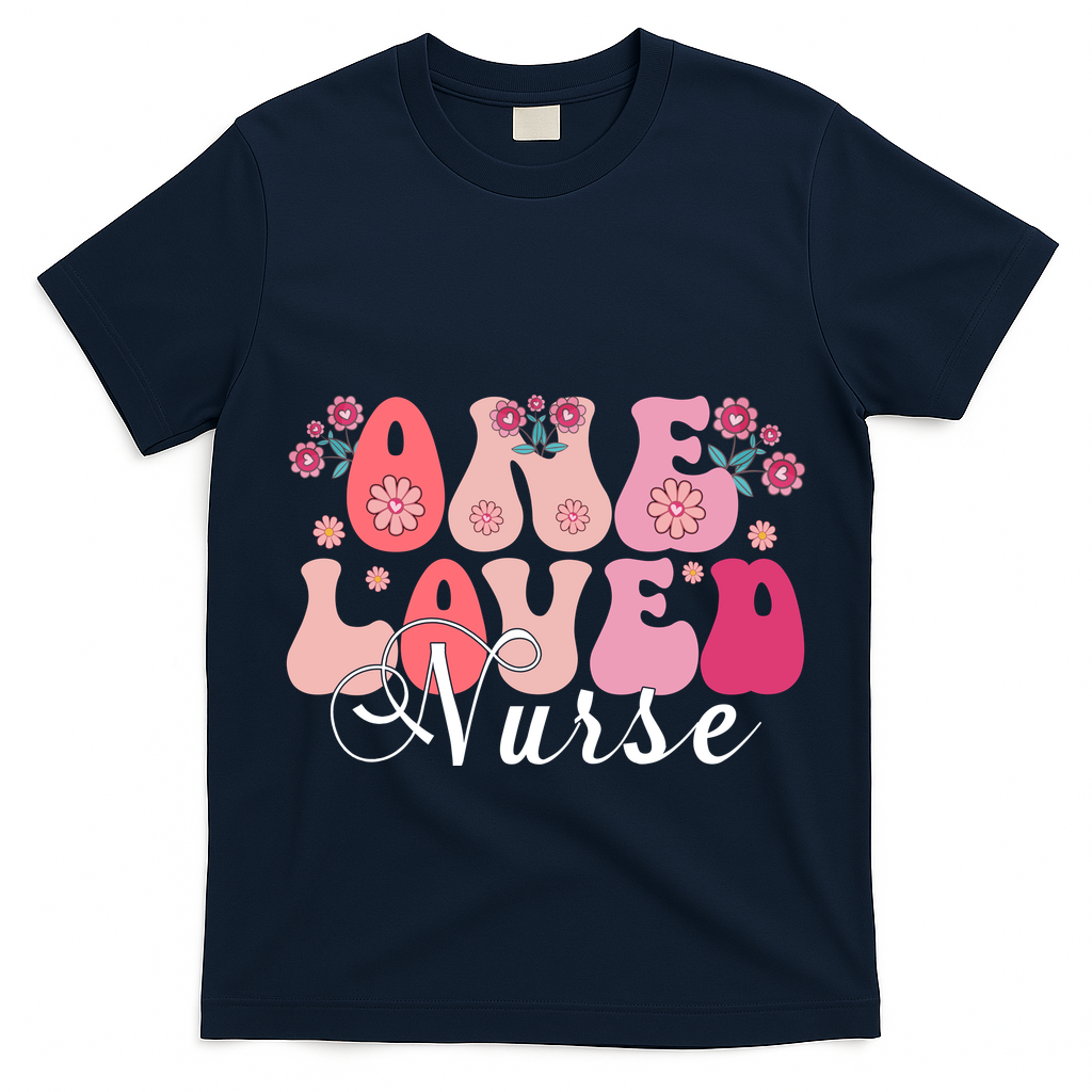 Cute Retro Valentine One Loved Nurse T-Shirt