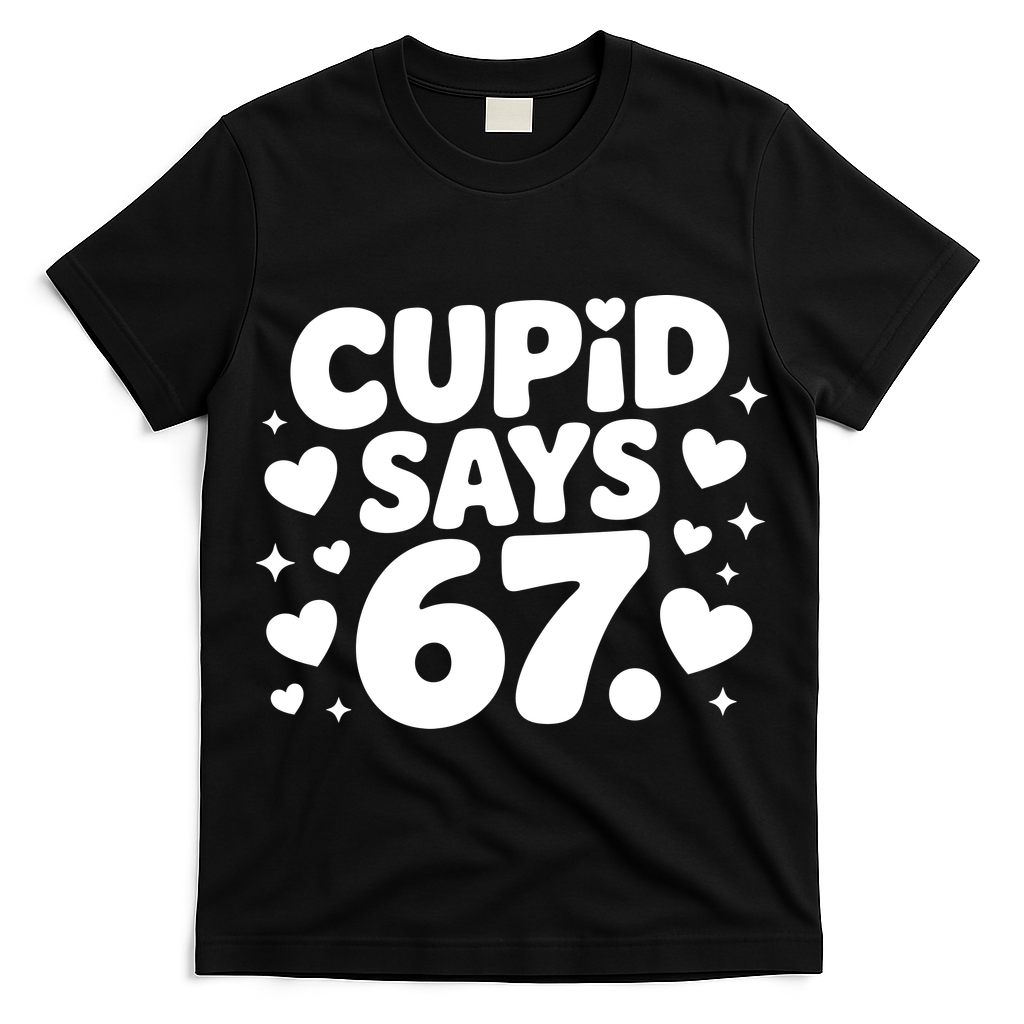 Cupid Says 67 Funny 6-7 Valentines Day T-Shirt